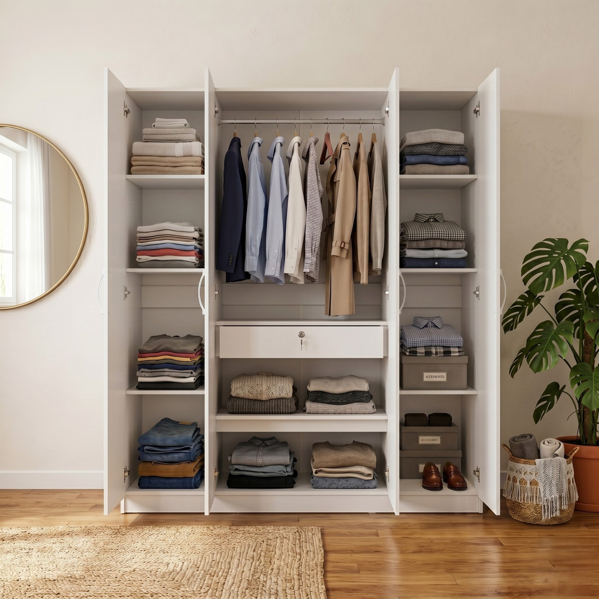 WILLY PLUS 4 DOOR WARDROBE WHITE