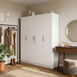 Willy Plus 4 Door Wardrobe White