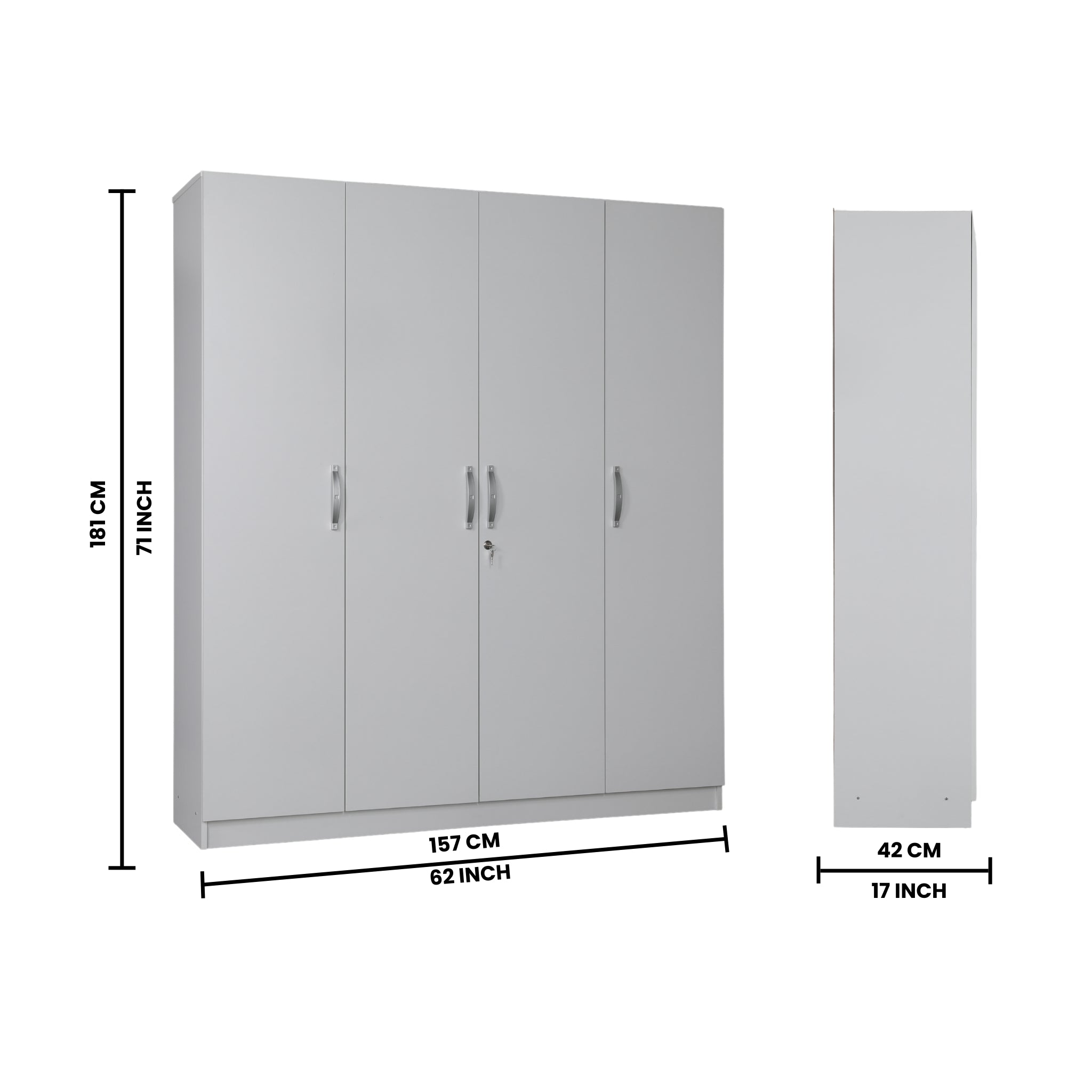 WILLY PLUS 4 DOOR WARDROBE WHITE