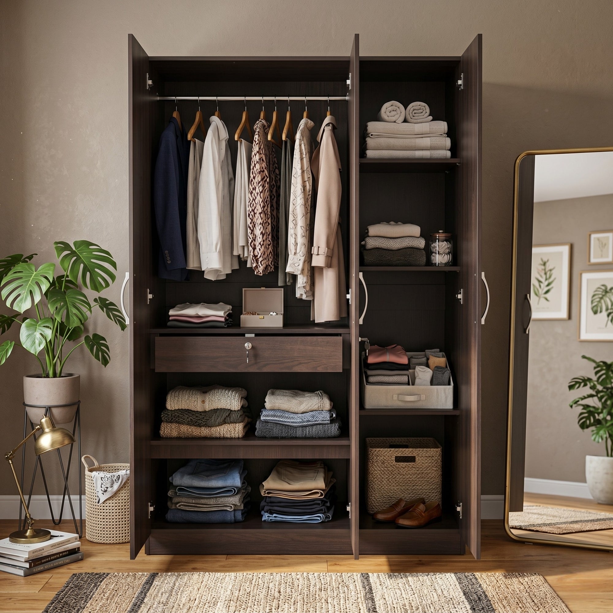 WILLY PLUS 3 DOOR WARDROBE WALNUT