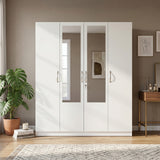 Allen Plus 4 Door Wardrobe with Mirror White