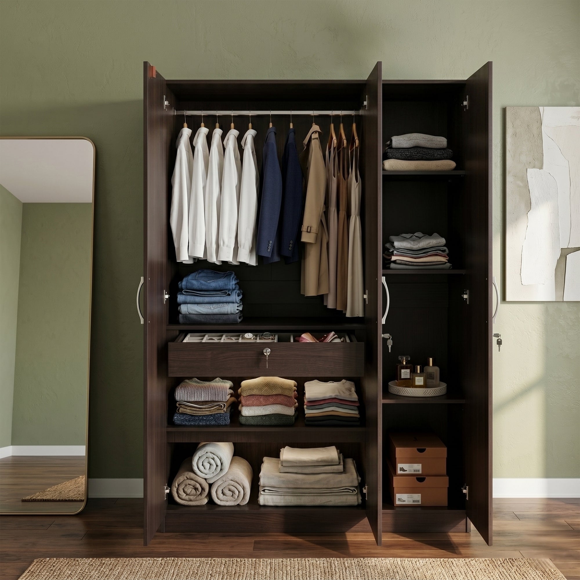ALLEN PLUS 3 DOOR WARDROBE WALNUT