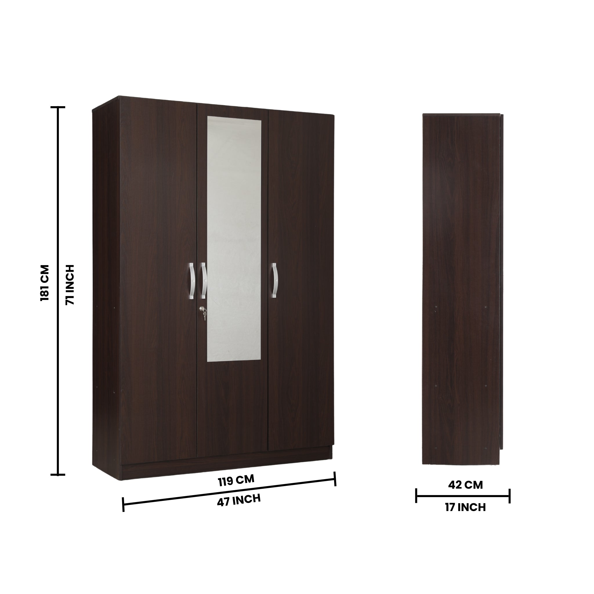 ALLEN PLUS 3 DOOR WARDROBE WALNUT