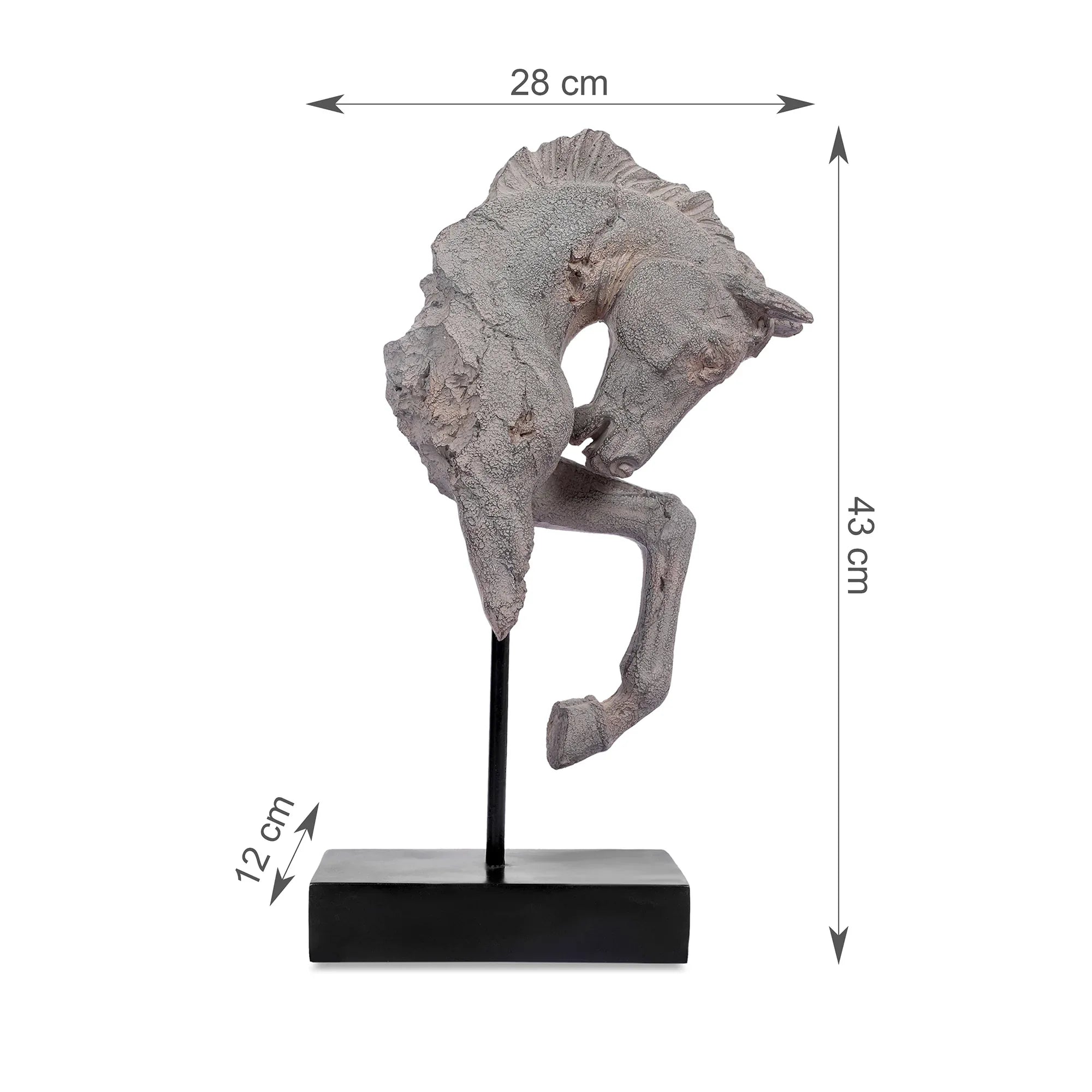 Miraya Galloping Horse on Stand Figurine Brown 43cm by Living Essence - HomeTown