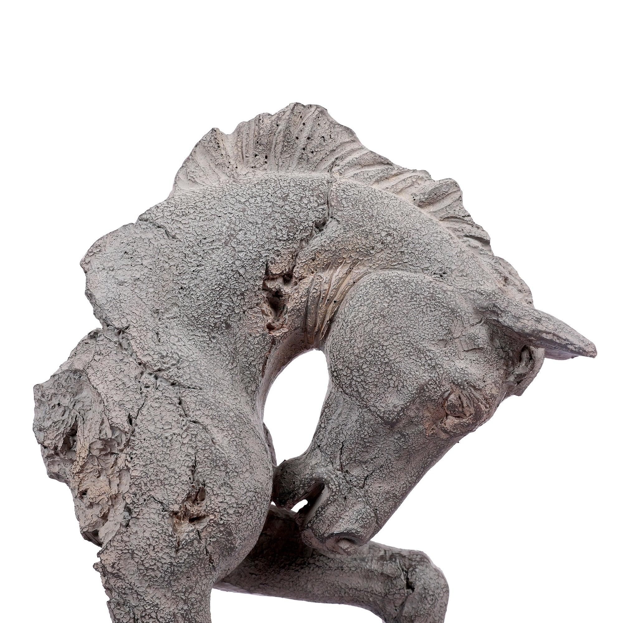 Miraya Galloping Horse on Stand Figurine Brown 43cm by Living Essence - HomeTown