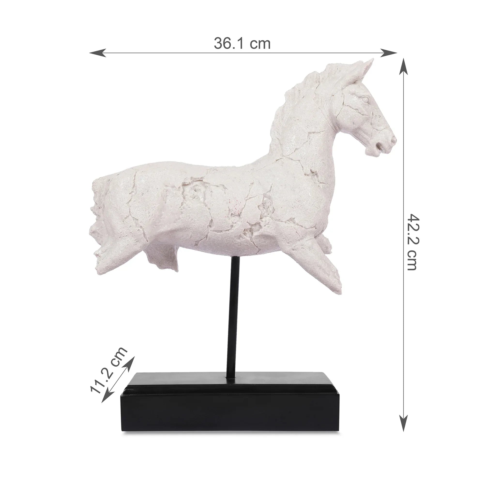 Miraya Horse on Stand Figurine White 42cm by Living Essence - HomeTown