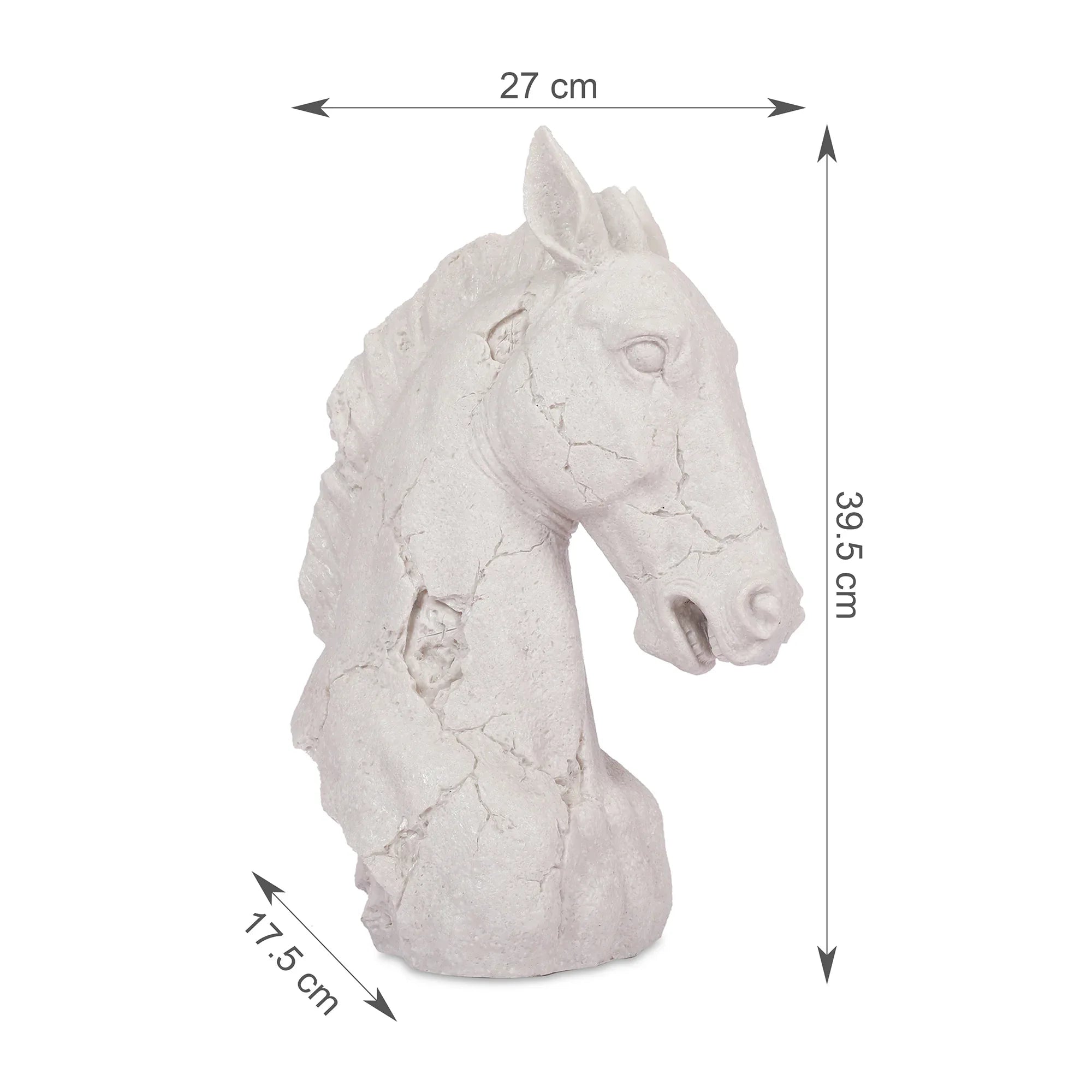 Miraya Horse Head Figurine White 39cm by Living Essence - HomeTown