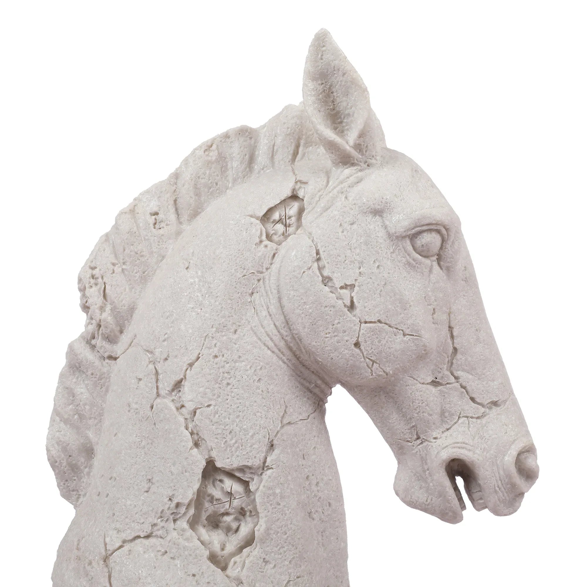 Miraya Horse Head Figurine White 39cm by Living Essence - HomeTown