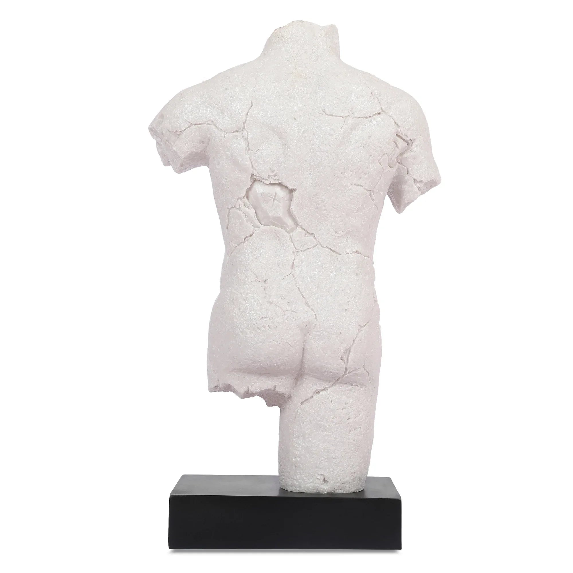 Miraya Human Torso Polyresin Figurine White 45cm by Living Essence - HomeTown