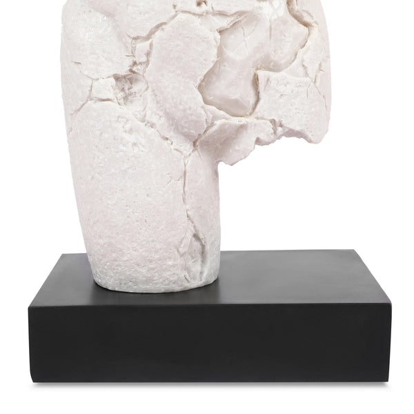 Miraya Human Torso Polyresin Figurine White 45cm by Living Essence dimensions
