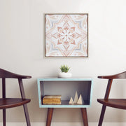 Ilsa traditional hand finished canvas painting beige and red 40x40cm-V1 - HomeTown