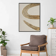 Ilsa gold stroke hand finished canvas painting gold 60x80cm V-1 - HomeTown