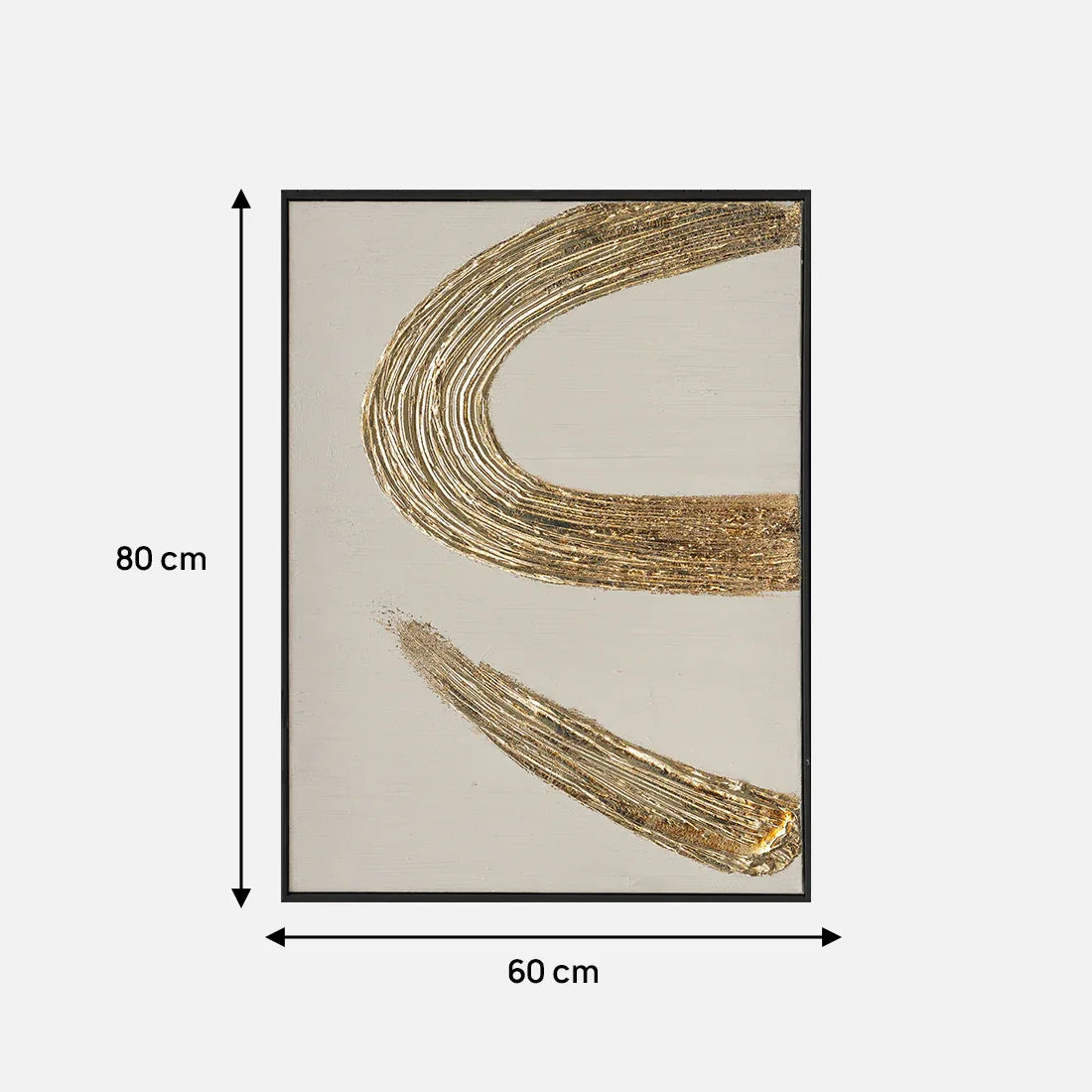 Ilsa gold stroke hand finished canvas painting gold 60x80cm V-1 - HomeTown