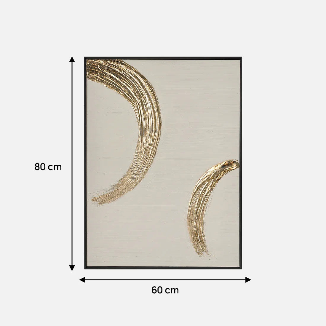 Ilsa gold stroke hand finished canvas painting gold 60x80cm V-2 - HomeTown