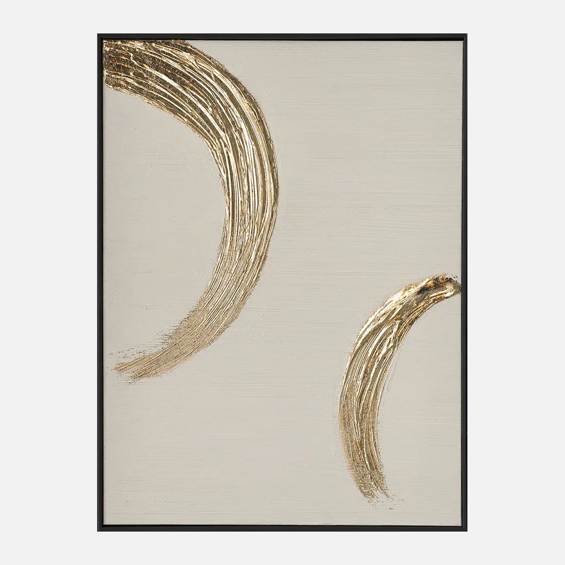 Ilsa gold stroke hand finished canvas painting gold 60x80cm V-2 - HomeTown