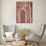 Ilsa Mid Century Modern hand finished canvas painting brown 60x80cm - HomeTown