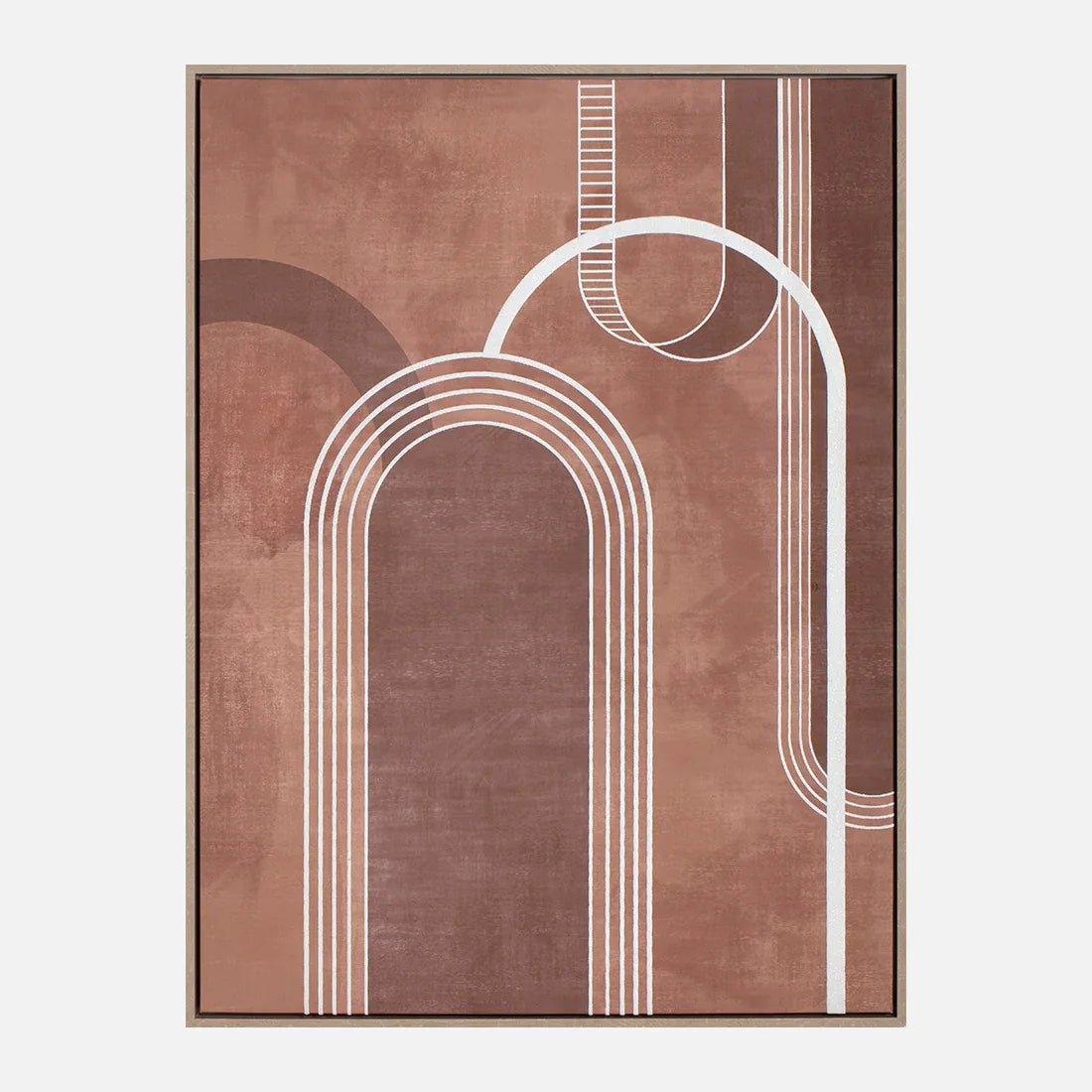 Ilsa Mid Century Modern hand finished canvas painting brown 60x80cm - HomeTown