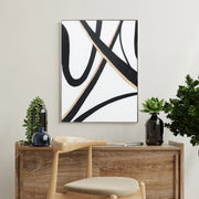 Ilsa Bold Brush Strokes hand finished canvas painting gold and black 60x80cm V2 - HomeTown