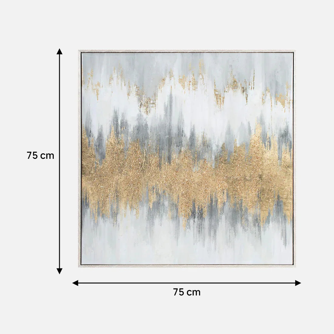 Ilsa Abstarct Modern hand finished canvas painting gold and grey 75x75cm - HomeTown