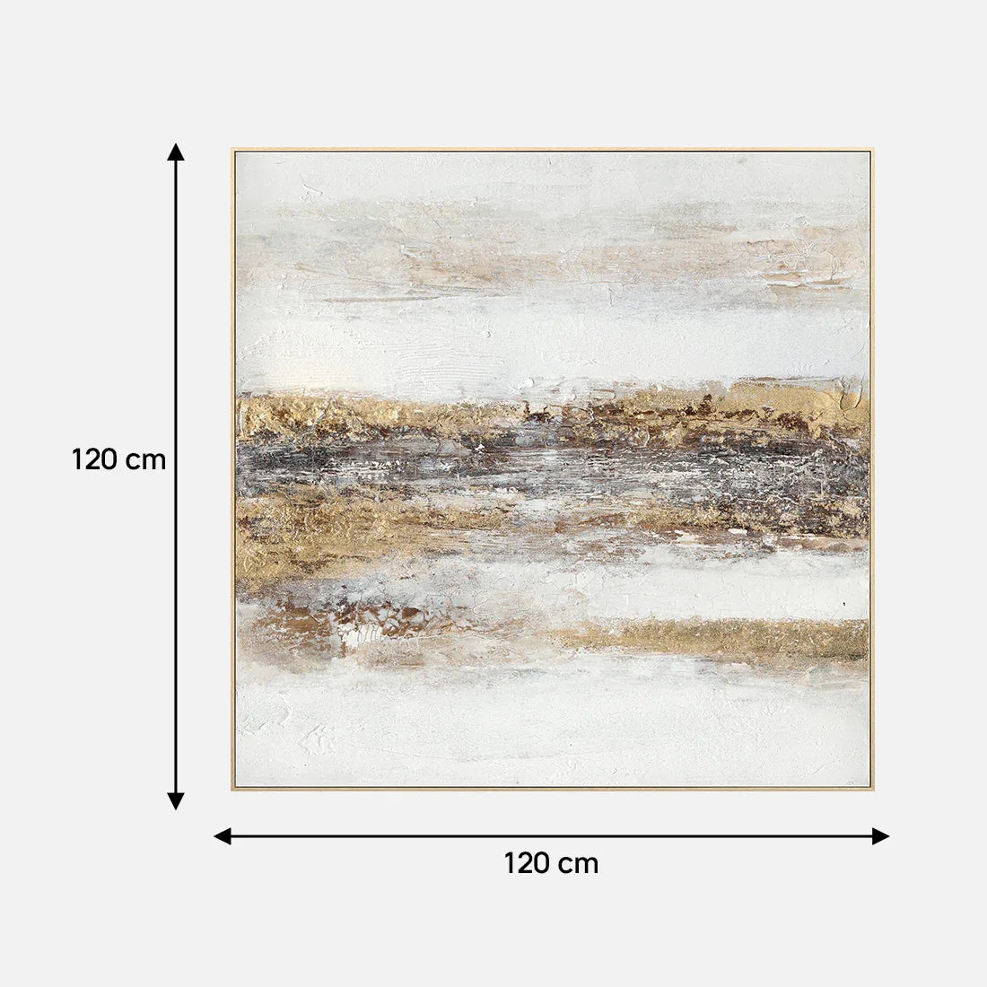 Ilsa Sea Shore hand finished canvas painting brown 120x120cm - HomeTown