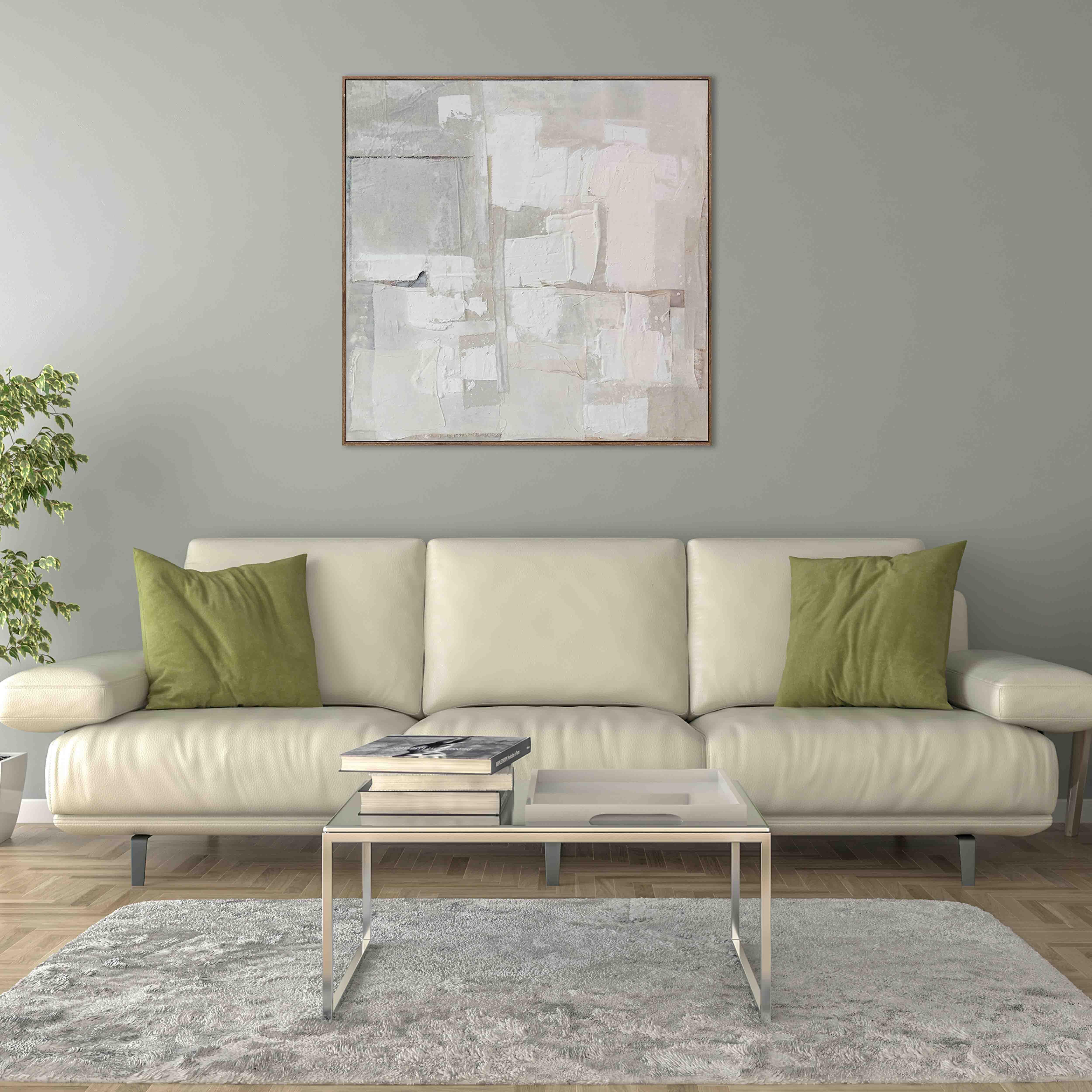 Ilsa Minimalist Modern hand finished canvas painting brown 120x120cm V-1 - HomeTown