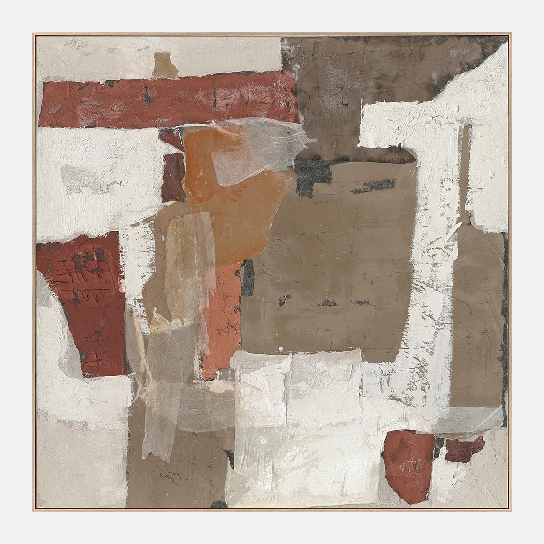 Ilsa Minimalist Modern hand finished canvas painting brown 120x120cm V-2 - HomeTown