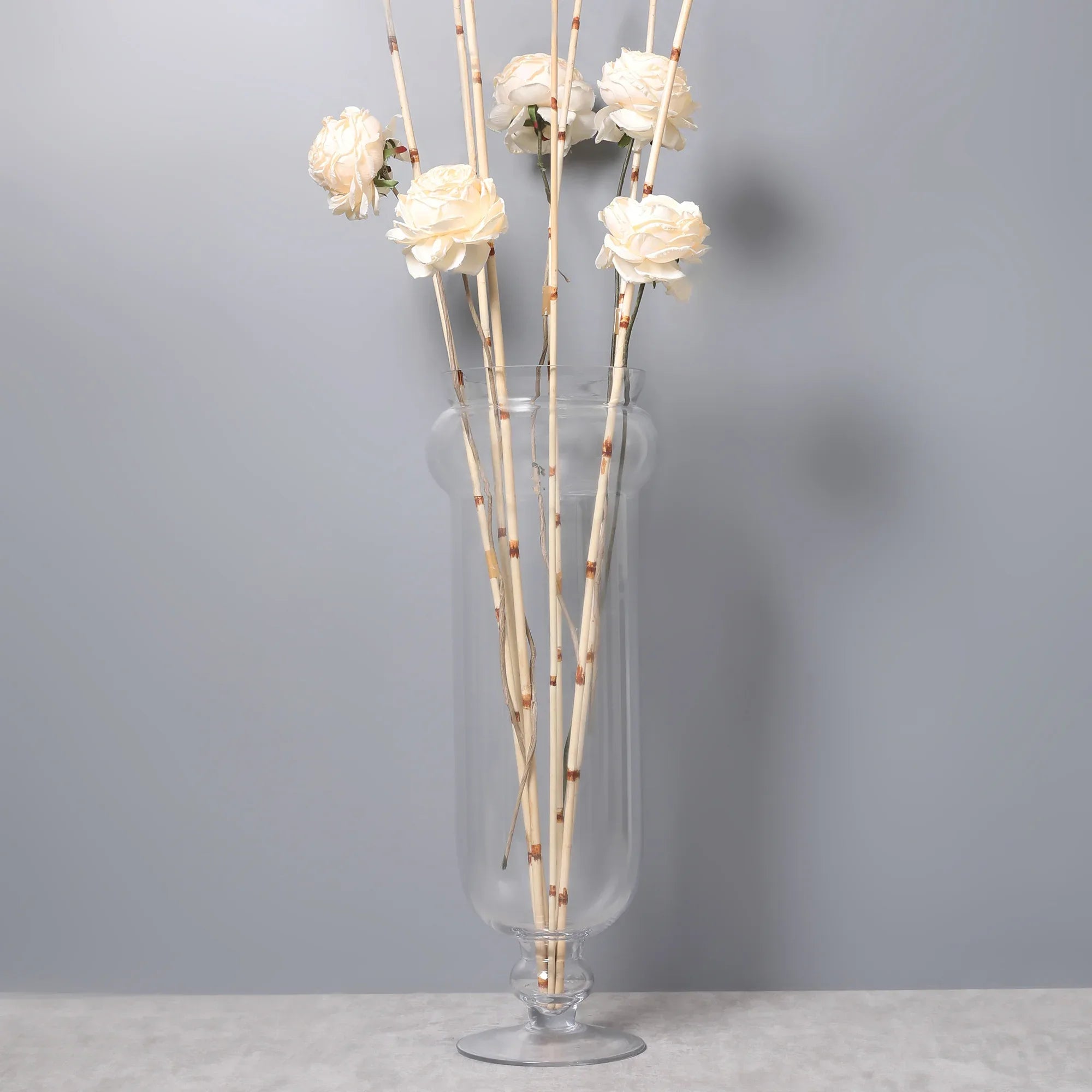 EDEL CONTEMPORY CLEAR GLASS LARGE SIZED VASE BY LIVING ESSENCE - HomeTown