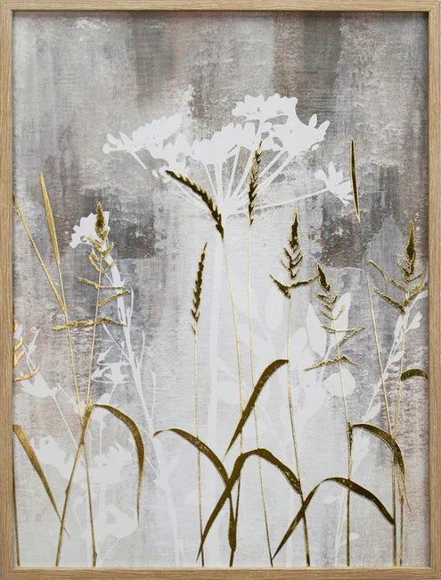 Ilsa Flowers Watercolour Art Canvas Painting Beige 45x60cm - HomeTown