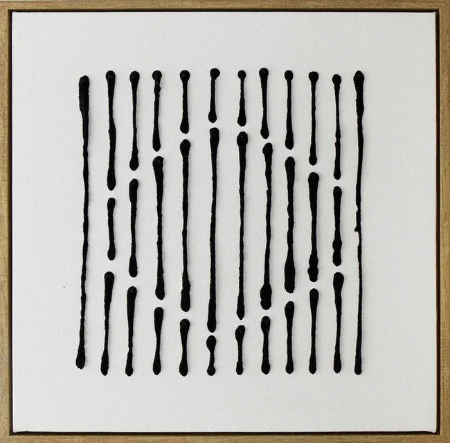 Ilsa Diamond Line Art Hand Painted Canvas Painting Black 60x60cm - HomeTown