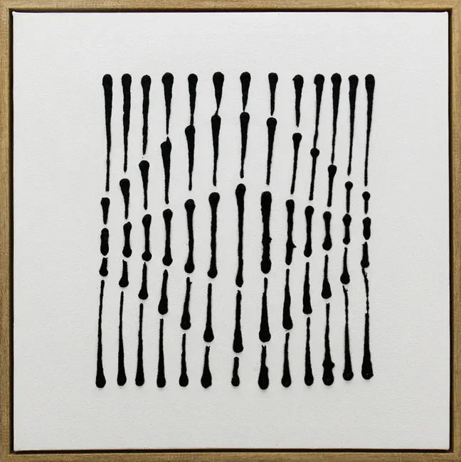 Ilsa Lines Art Hand Painted Canvas Painting Black 60x60cm - HomeTown