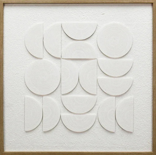 Ilsa 3D Abstract Art Canvas Painting White 60x60cm V-1 - HomeTown