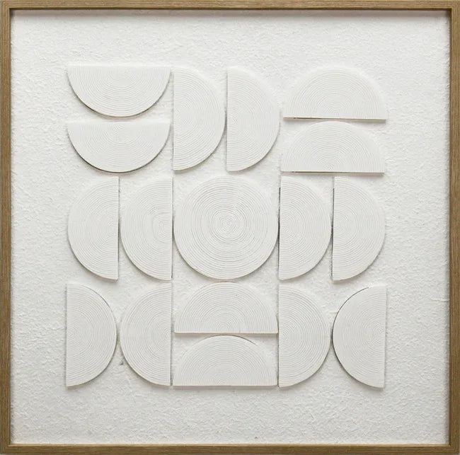 Ilsa 3D Abstract Art Canvas Painting White 60x60cm V-2 - HomeTown