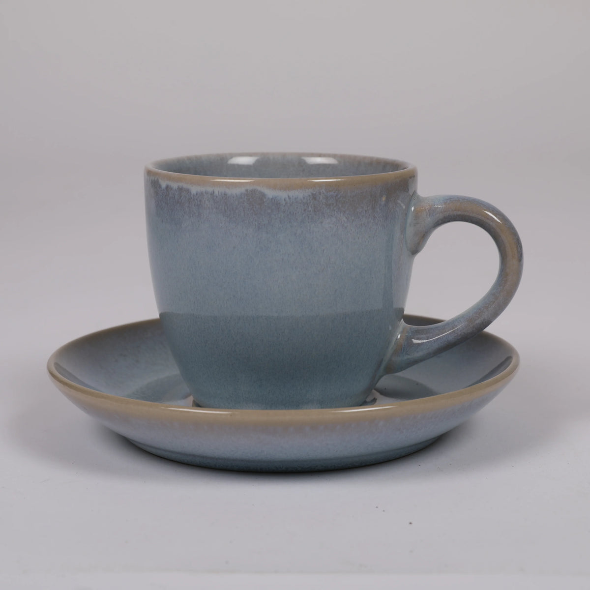 Living Essence Earl Cup & Saucer Set of 4 Pcs in Ocean Blue Colour - HomeTown