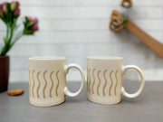 Living Essence Swirly Stoneware Mug 330ml Set of 2Pcs in White in Colour - HomeTown