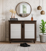 Kaira 2 Door Shoe Rack in Wenge Colour - HomeTown