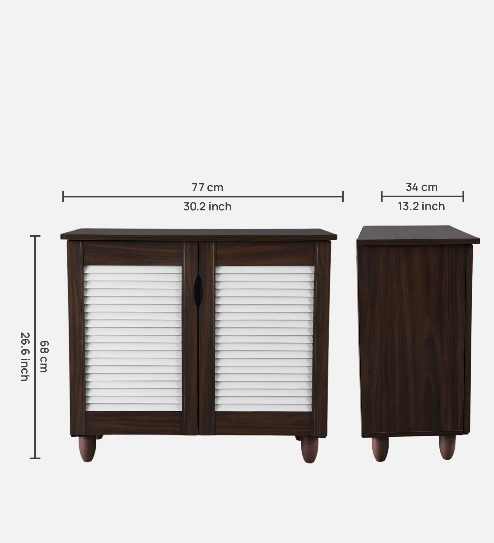 Kaira 2 Door Shoe Rack in Wenge Colour - HomeTown