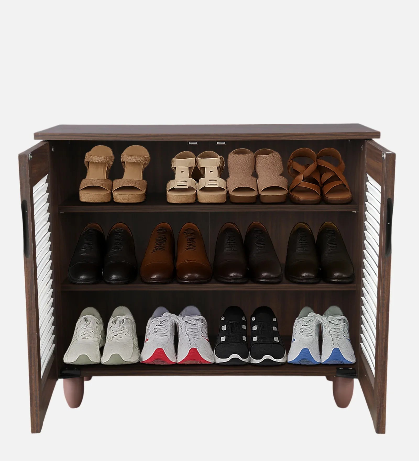 Kaira 2 Door Shoe Rack in Wenge Colour - HomeTown