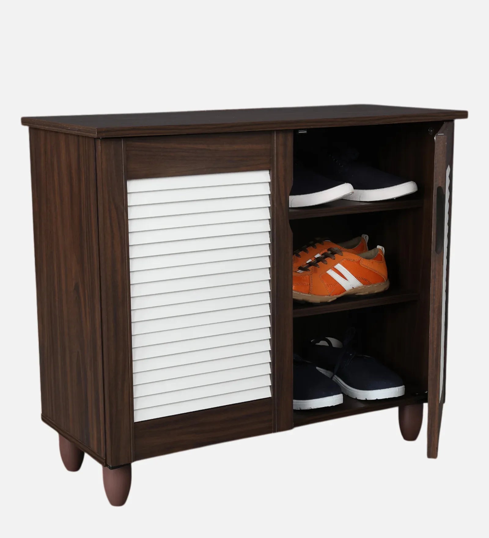 Kaira 2 Door Shoe Rack in Wenge Colour - HomeTown