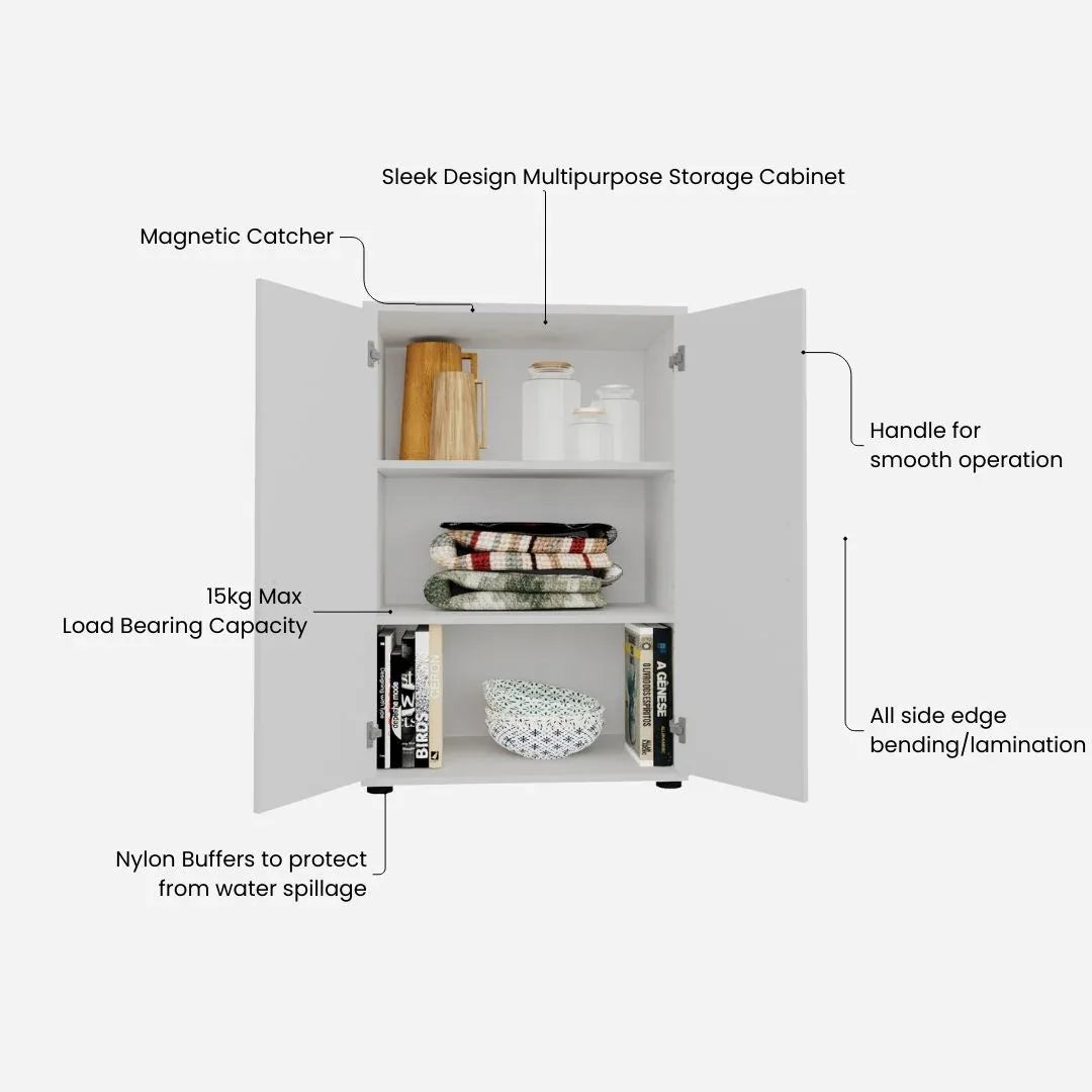 Henley Engineered Wood Multipurpose Cabinet in White Colour - HomeTown