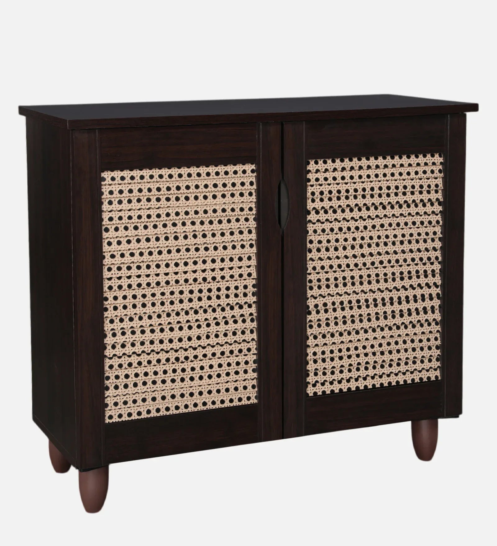 Kaira 2 Door Shoe Rack in Walnut & White Colour - HomeTown