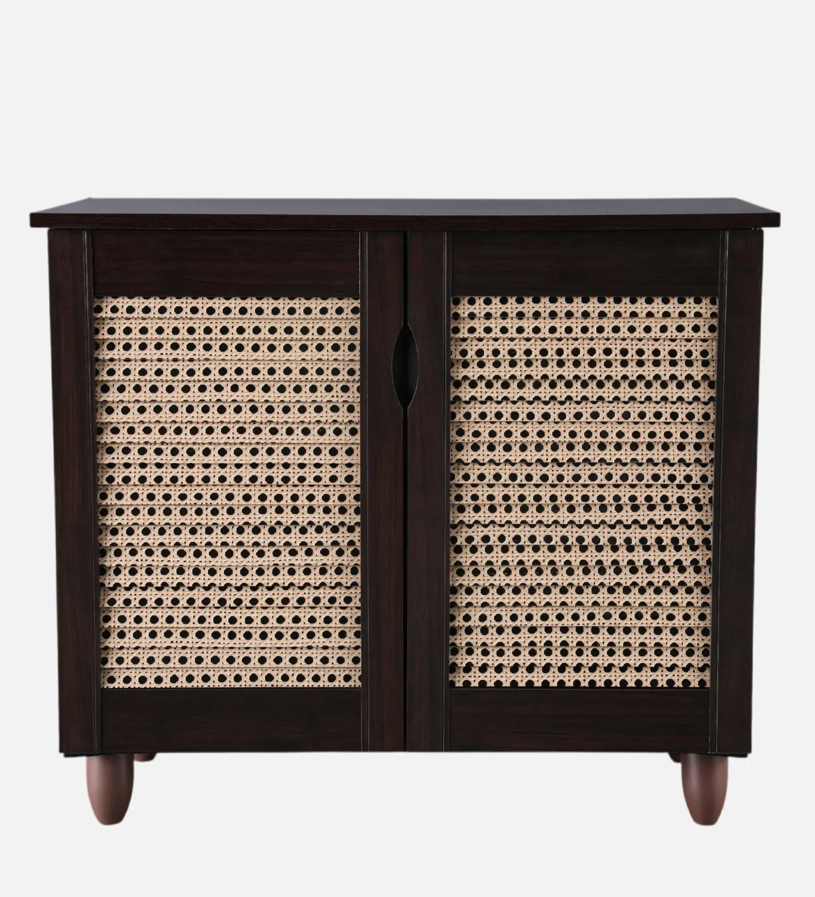 Kaira 2 Door Shoe Rack in Walnut & White Colour - HomeTown