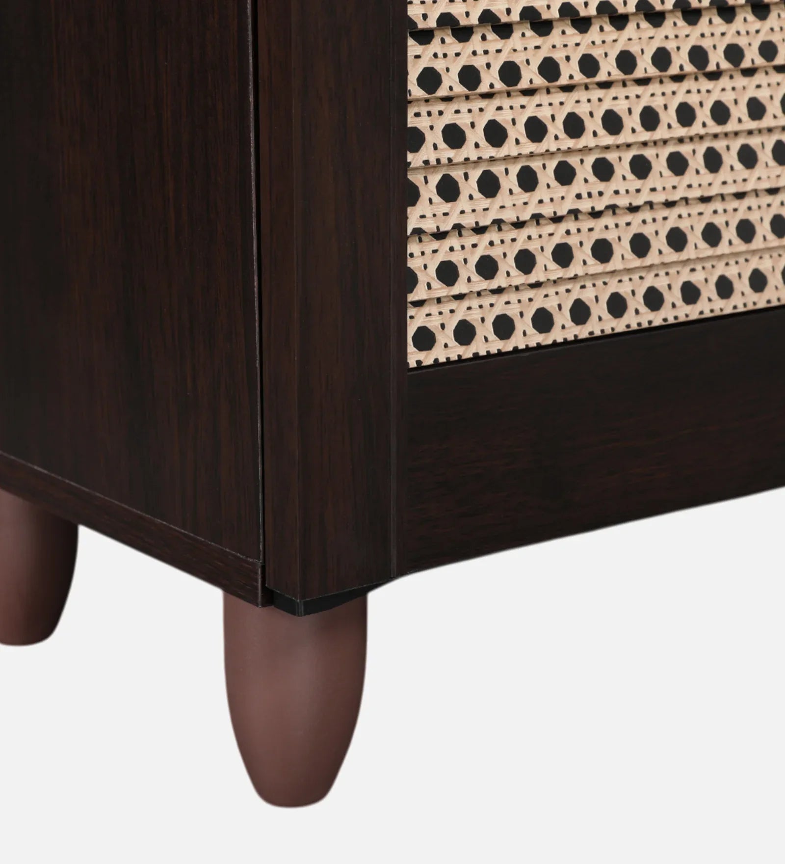 Kaira 2 Door Shoe Rack in Walnut & White Colour - HomeTown