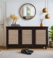 Cyra 3 Door Shoe Rack in Wenge Colour - HomeTown