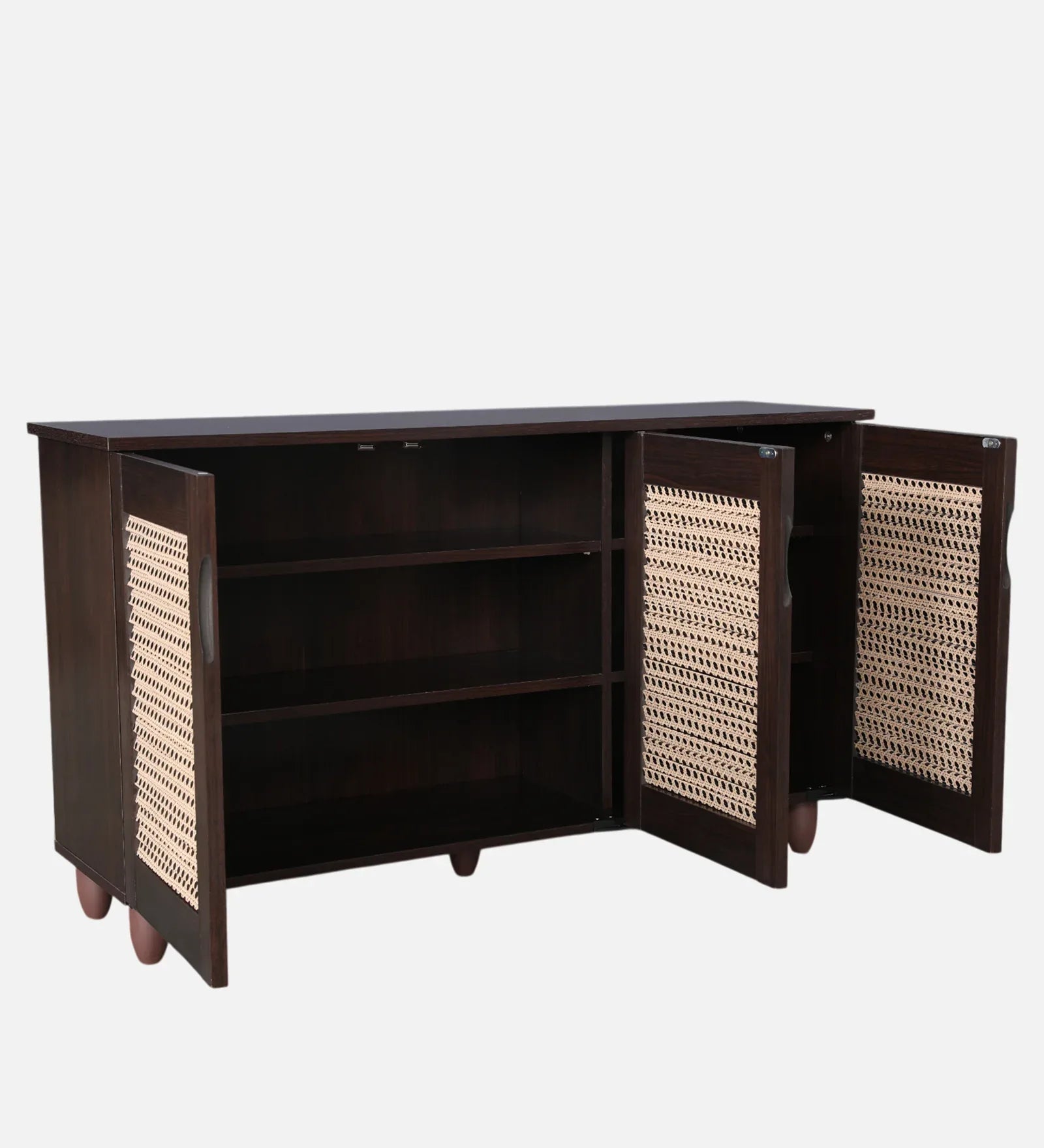 Cyra 3 Door Shoe Rack in Wenge Colour - HomeTown