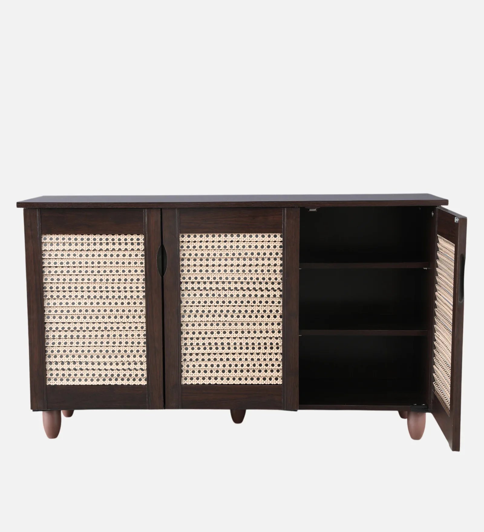 Cyra 3 Door Shoe Rack in Wenge Colour - HomeTown