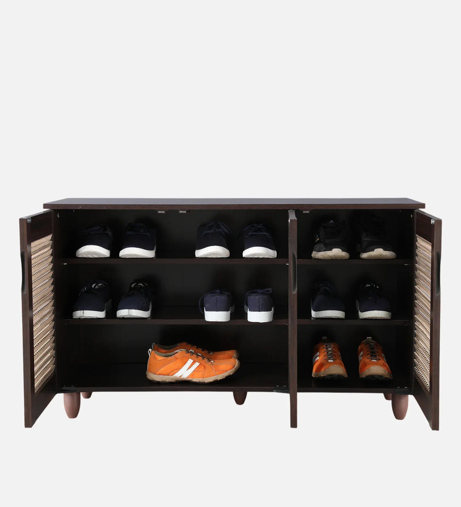 Cyra 3 Door Shoe Rack in Wenge Colour - HomeTown