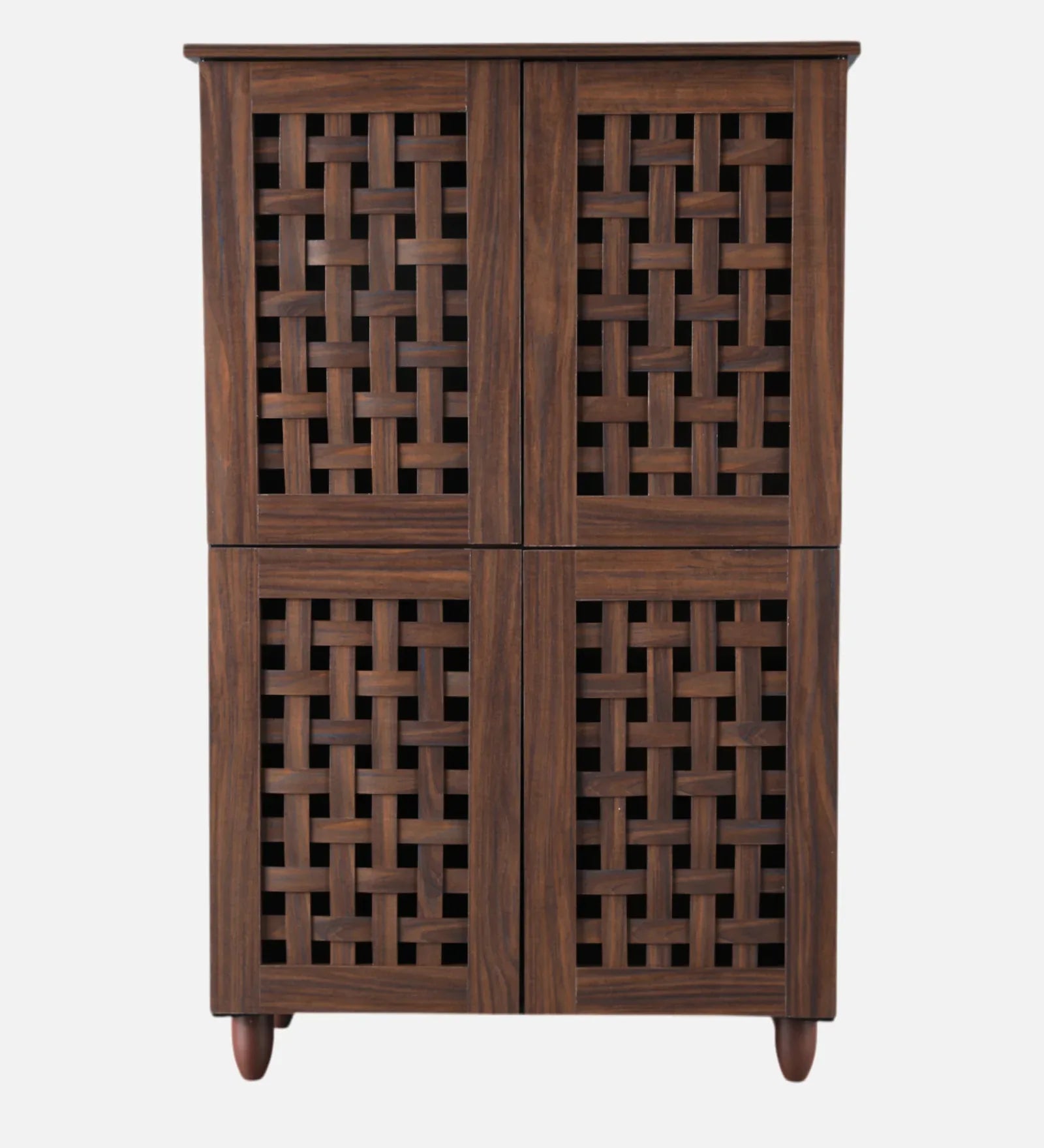 Neste 4 Door Shoe Rack in Walnut Colour - HomeTown