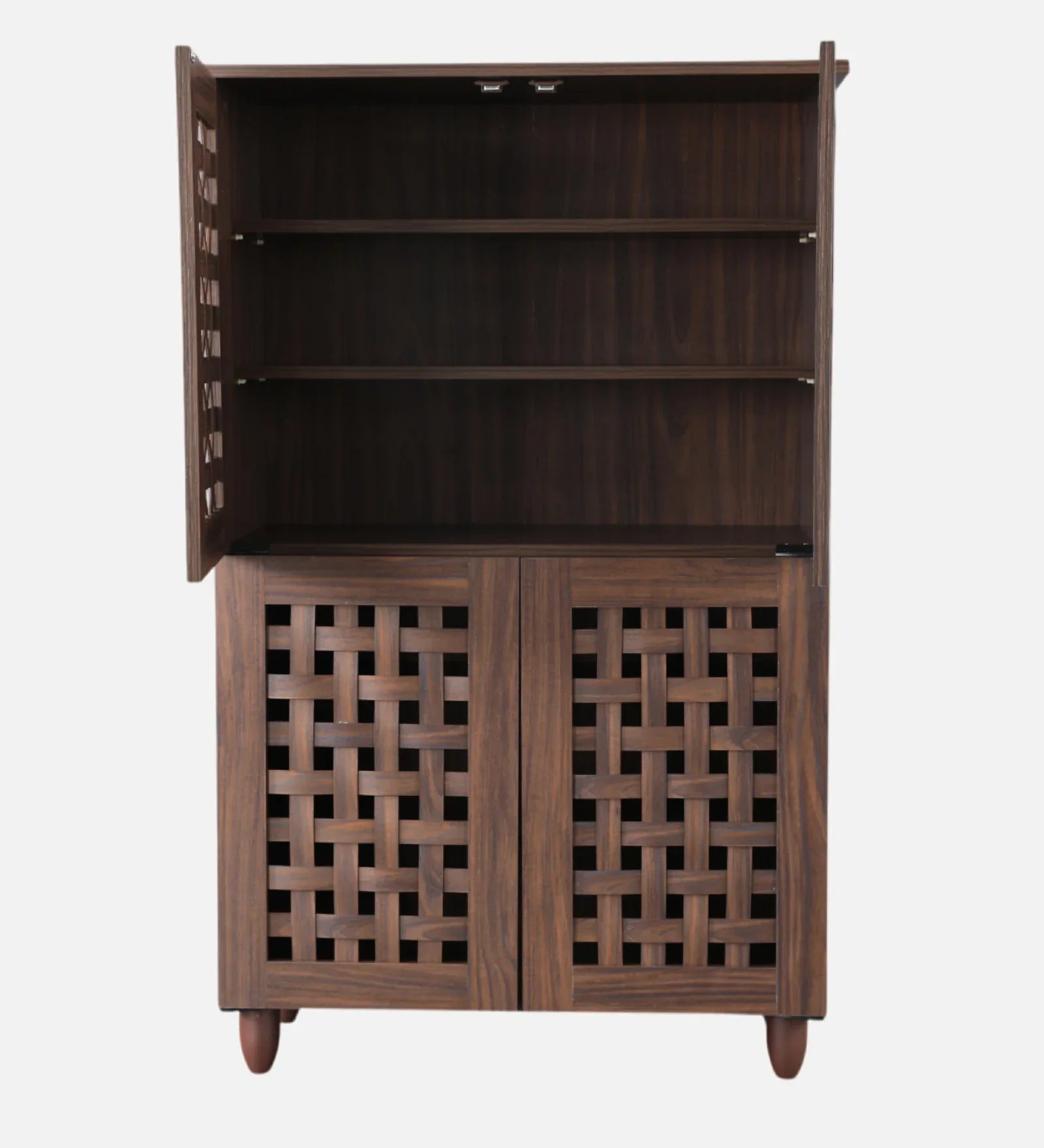 Neste 4 Door Shoe Rack in Walnut Colour - HomeTown