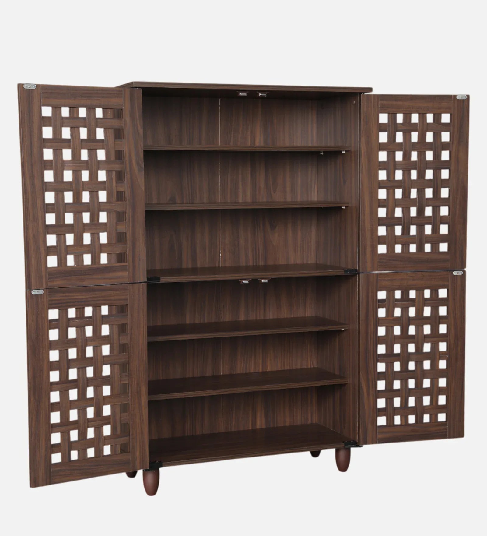 Neste 4 Door Shoe Rack in Walnut Colour - HomeTown