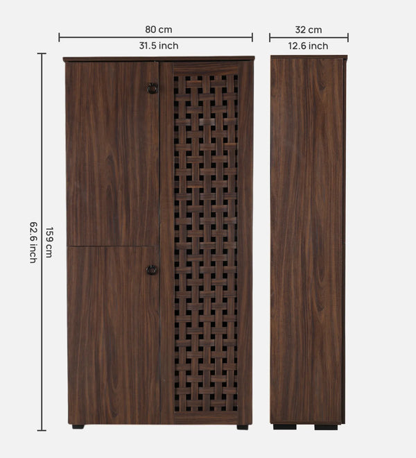 Neste Tall Shoe Rack in Walnut Colour dimensions